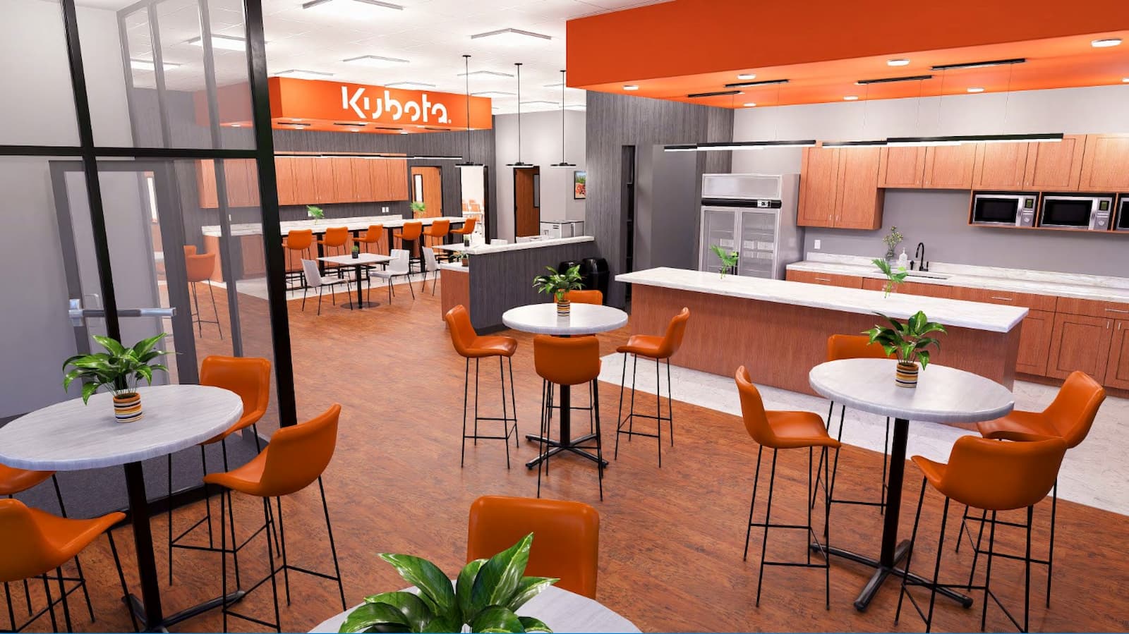 Design rendering of the proposed Industrial Service Center breakroom layout