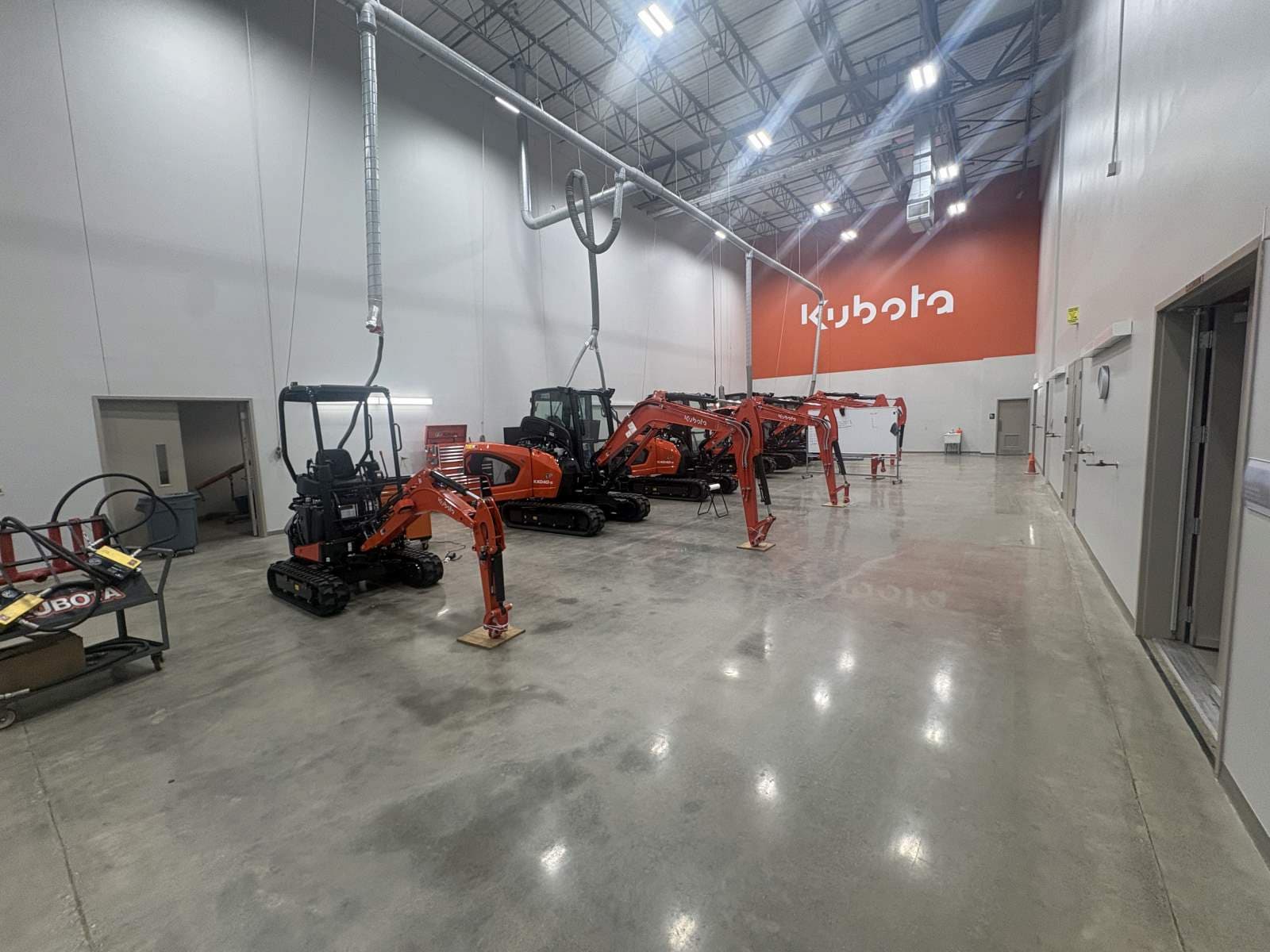 Completed service team training space at the Kubota Service Center