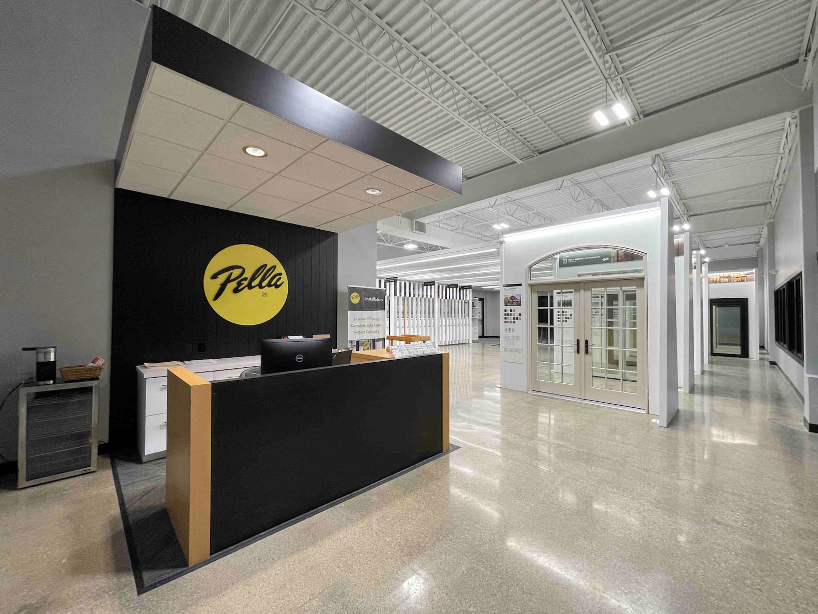 Completed Pella Windows & Doors showroom interior in Columbus, Ohio