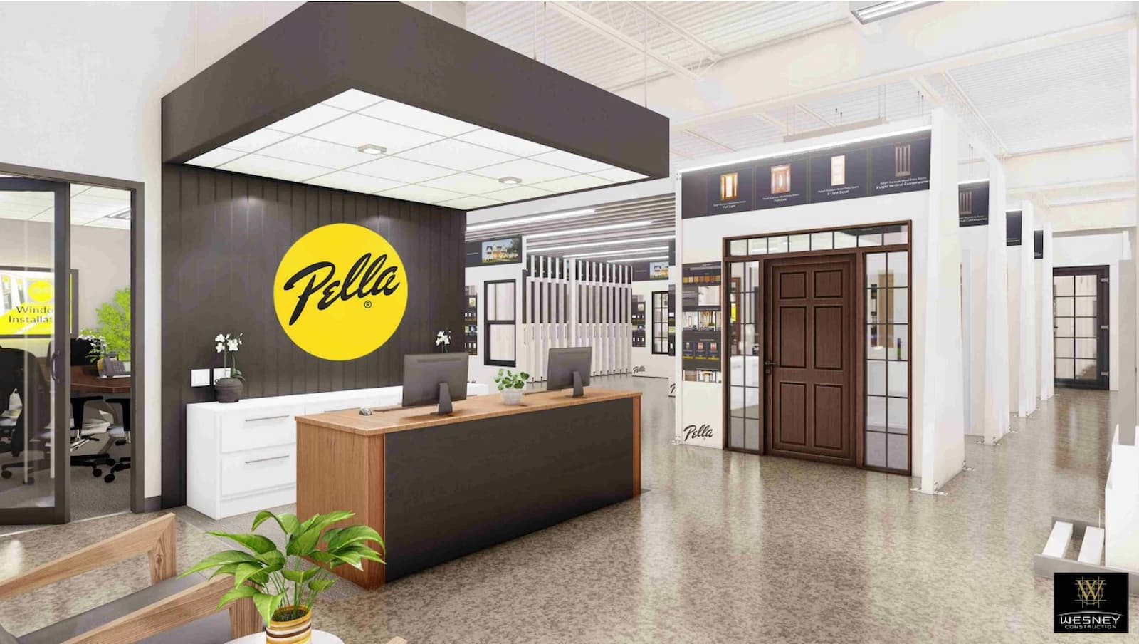 Design rendering of the proposed Pella Columbus showroom layout