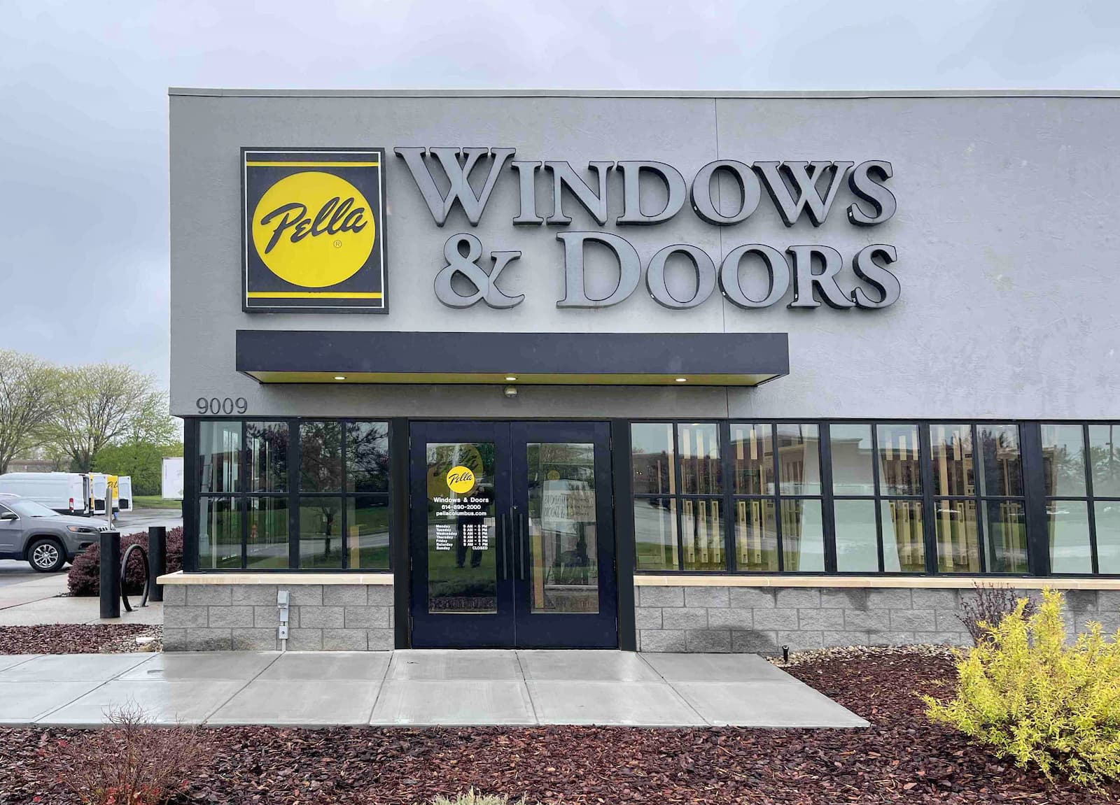 Completed exterior of the Pella Windows & Doors Columbus location