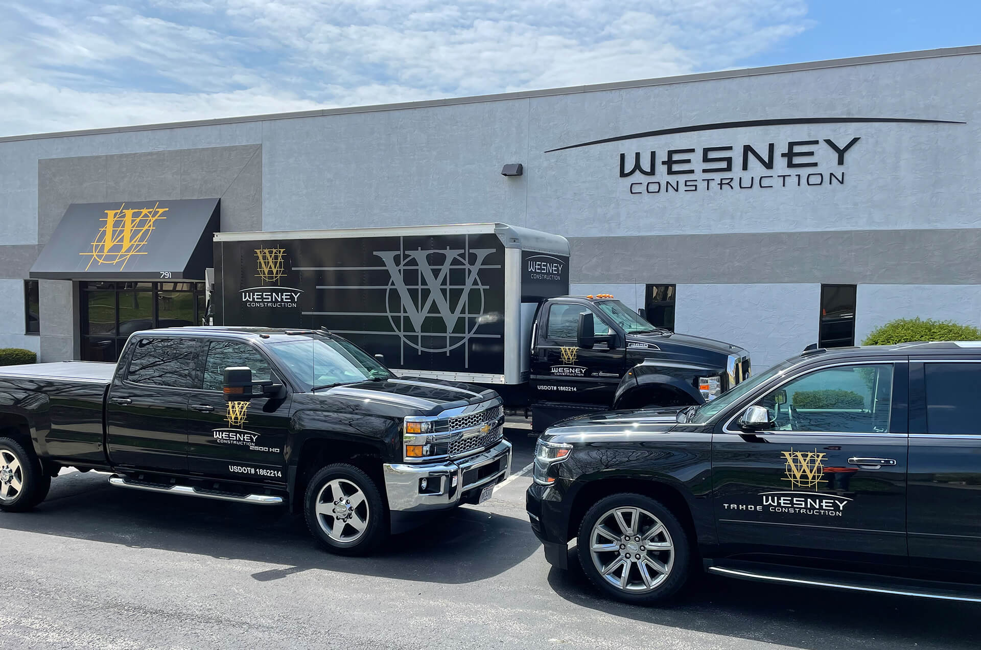 Wesney Construction Office and Vehicles